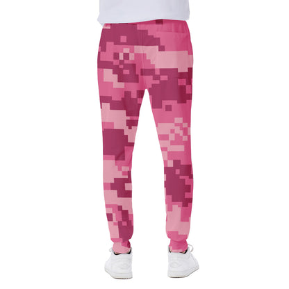 Pink Digital Camo Pattern Print Scuba Joggers