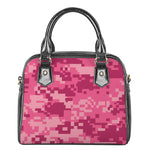 Pink Digital Camo Pattern Print Shoulder Handbag