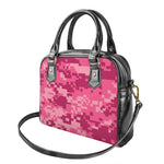 Pink Digital Camo Pattern Print Shoulder Handbag
