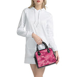 Pink Digital Camo Pattern Print Shoulder Handbag