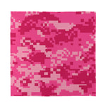 Pink Digital Camo Pattern Print Silk Bandana
