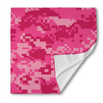 Pink Digital Camo Pattern Print Silk Bandana