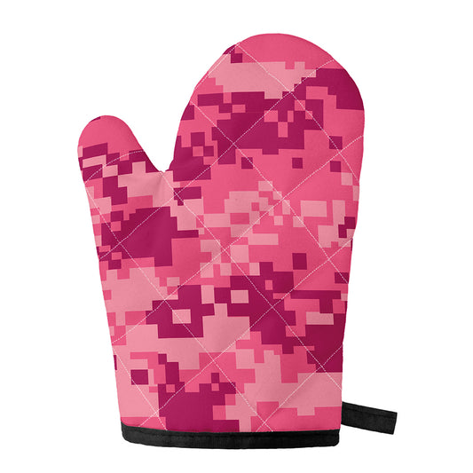 Pink Digital Camo Pattern Print Single Oven Mitt