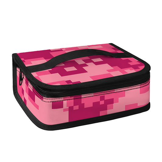 Pink Digital Camo Pattern Print Small Lunch Bag