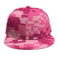 Pink Digital Camo Pattern Print Snapback Cap
