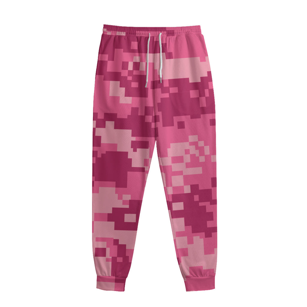 Pink Digital Camo Pattern Print Sweatpants