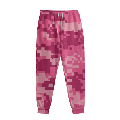 Pink Digital Camo Pattern Print Sweatpants
