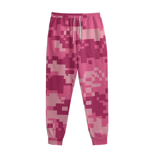 Pink Digital Camo Pattern Print Sweatpants