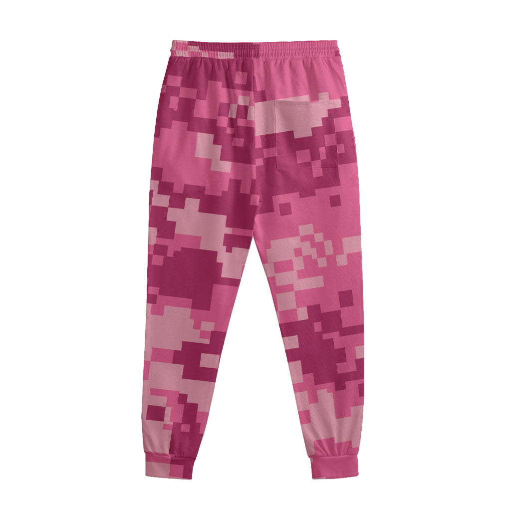 Pink Digital Camo Pattern Print Sweatpants