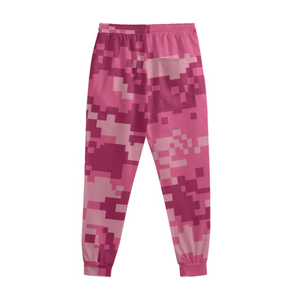 Pink Digital Camo Pattern Print Sweatpants