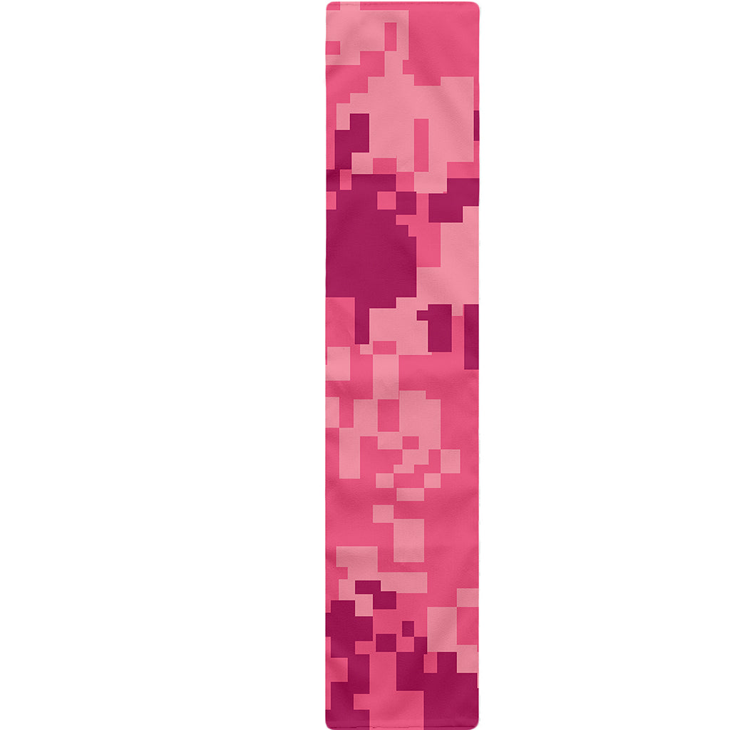 Pink Digital Camo Pattern Print Table Runner