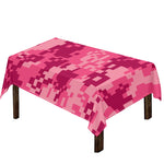 Pink Digital Camo Pattern Print Tablecloth