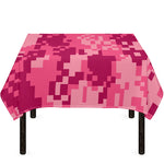 Pink Digital Camo Pattern Print Tablecloth