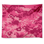 Pink Digital Camo Pattern Print Tapestry