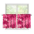 Pink Digital Camo Pattern Print Tier Curtains