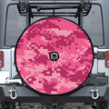 Pink Digital Camo Pattern Print Tire Cover With Camera Hole