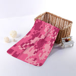 Pink Digital Camo Pattern Print Towel