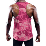 Pink Digital Camo Pattern Print Training Tank Top