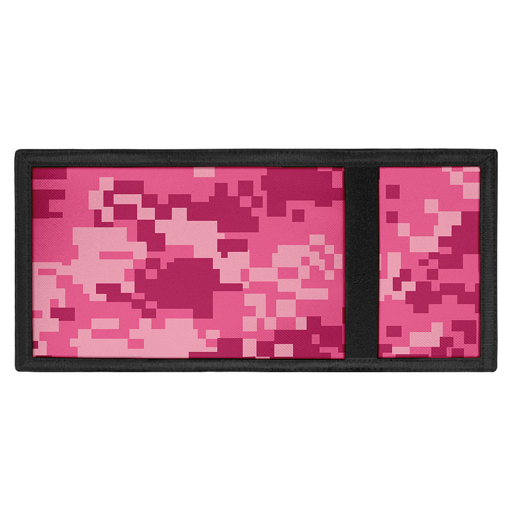 Pink Digital Camo Pattern Print Trifold Wallet