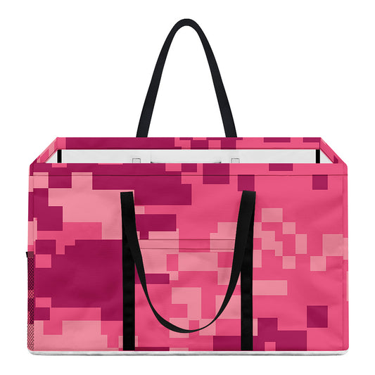 Pink Digital Camo Pattern Print Utility Tote Bag