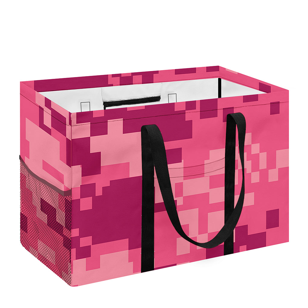 Pink Digital Camo Pattern Print Utility Tote Bag