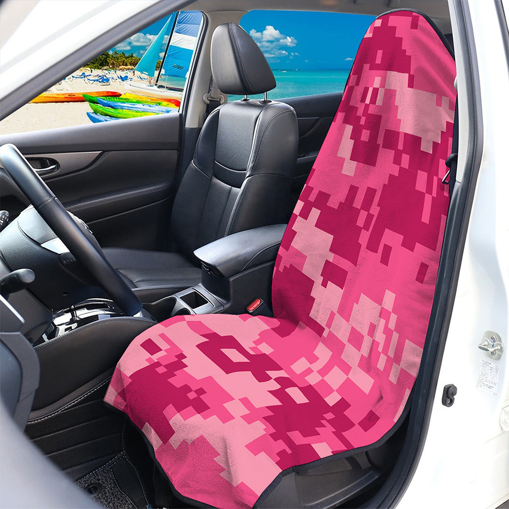 Pink Digital Camo Pattern Print Waterproof Car Seat Cover