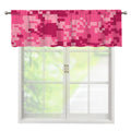Pink Digital Camo Pattern Print Window Valance