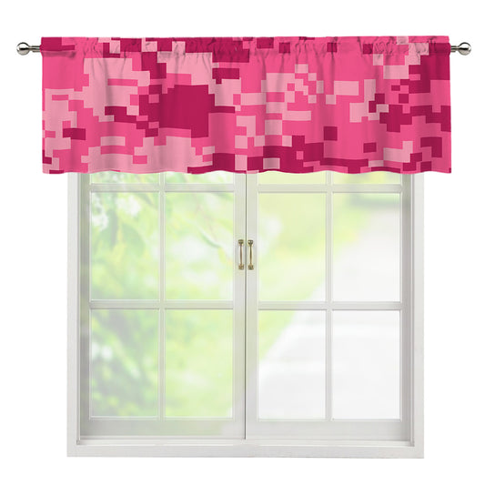 Pink Digital Camo Pattern Print Window Valance