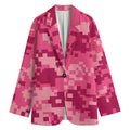 Pink Digital Camo Pattern Print Women's Blazer
