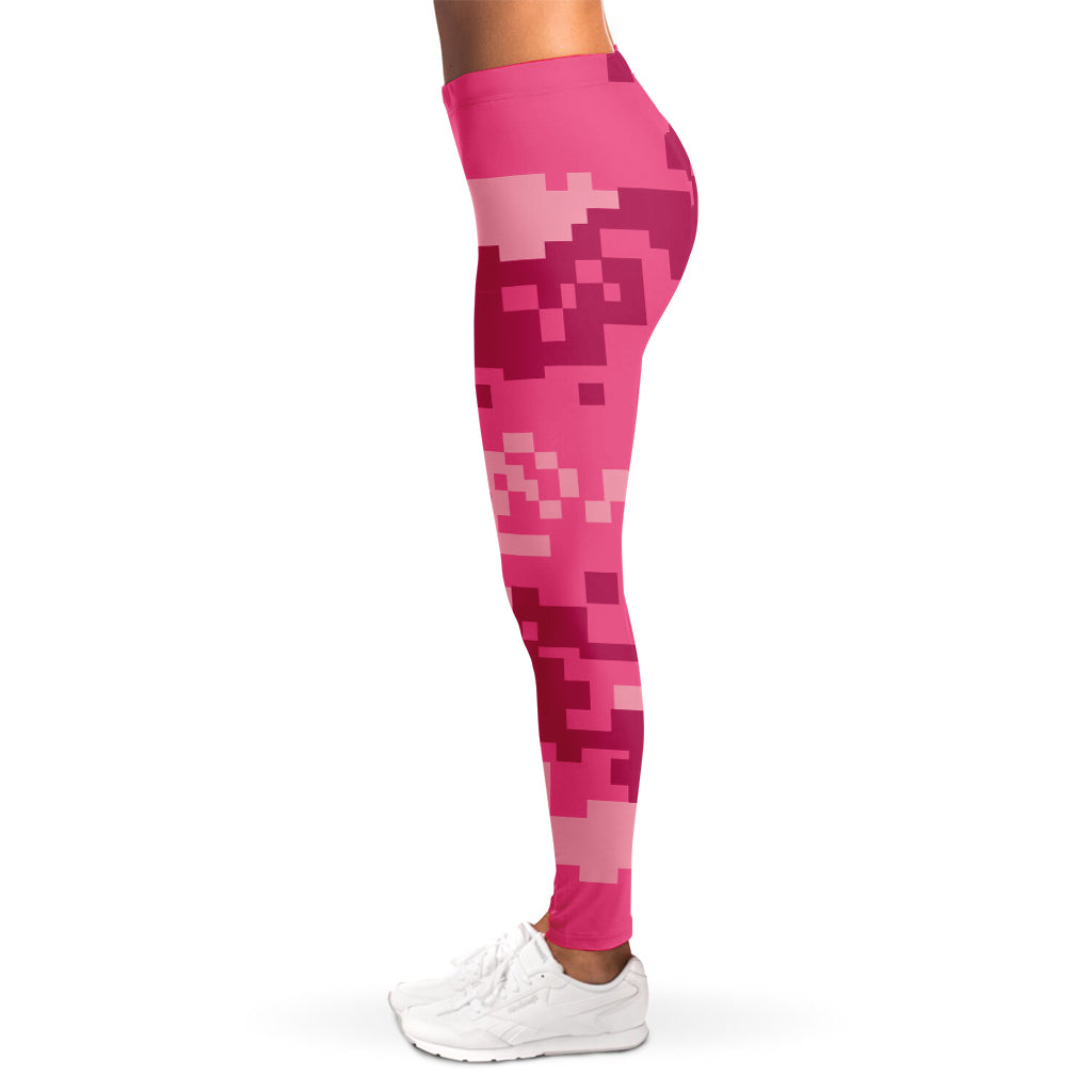 Pink Digital Camo Pattern Print Women's Leggings