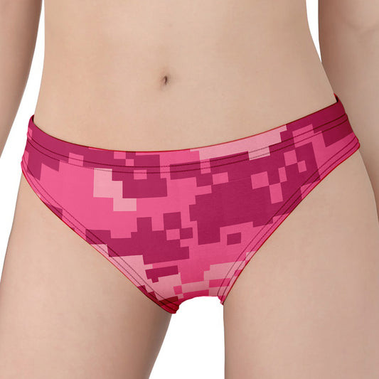 Pink Digital Camo Pattern Print Women's Panties