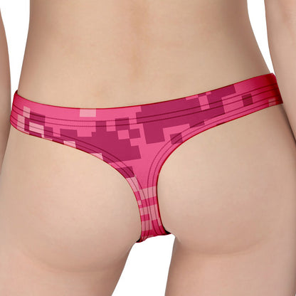 Pink Digital Camo Pattern Print Women's Thong