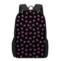 Pink Emo Skull Pattern Print 17 Inch Backpack