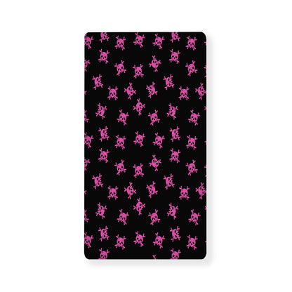 Pink Emo Skull Pattern Print Baby Crib Sheet