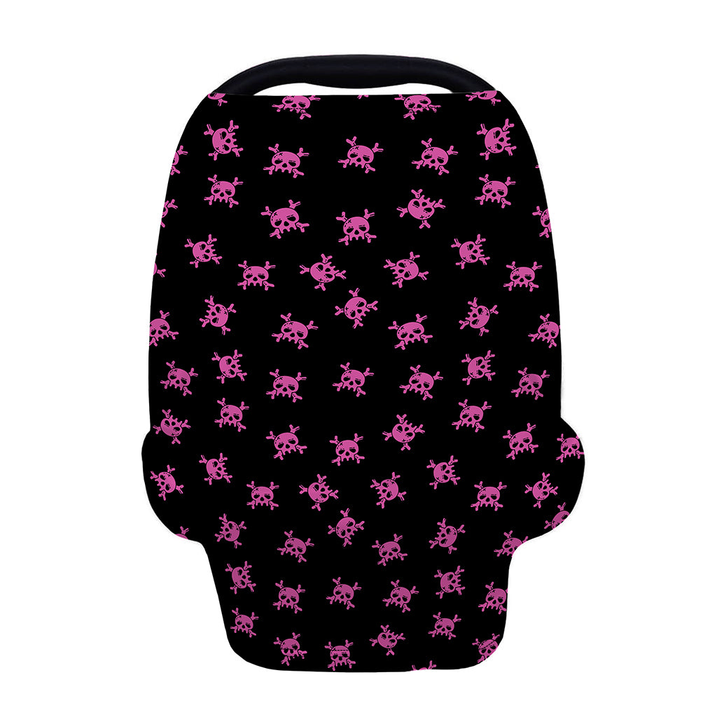 Pink Emo Skull Pattern Print Baby Seat Cover