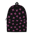 Pink Emo Skull Pattern Print School Backpack