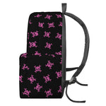 Pink Emo Skull Pattern Print Backpack