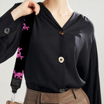 Pink Emo Skull Pattern Print Bag Strap