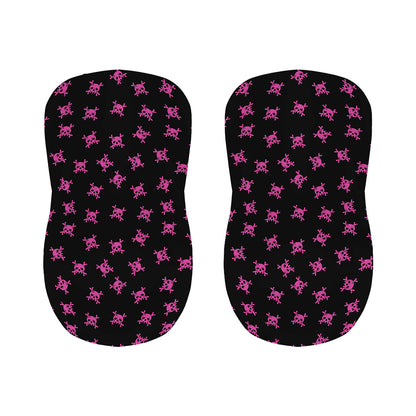 Pink Emo Skull Pattern Print Bar Stool Covers