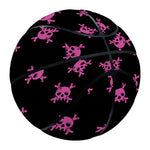 Pink Emo Skull Pattern Print Basketball