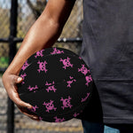 Pink Emo Skull Pattern Print Basketball