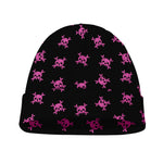 Pink Emo Skull Pattern Print Beanie