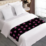 Pink Emo Skull Pattern Print Bed Runner