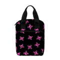 Pink Emo Skull Pattern Print Bible Tote Bag