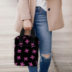 Pink Emo Skull Pattern Print Bible Tote Bag