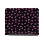 Pink Emo Skull Pattern Print Bifold Wallet