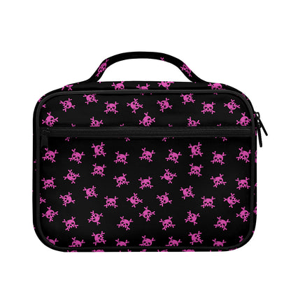 Pink Emo Skull Pattern Print Briefcase Bible Bag