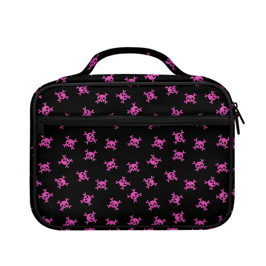 Pink Emo Skull Pattern Print Briefcase Bible Bag