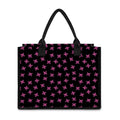 Pink Emo Skull Pattern Print Canvas Tote Bag