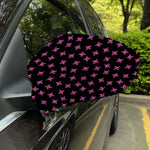 Pink Emo Skull Pattern Print Car Side Mirror Covers